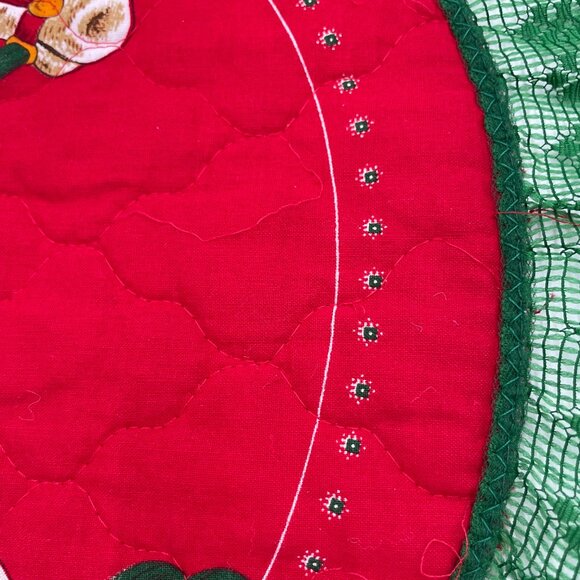 Vintage Christmas‎ Placemats Rocking Horses Set of Four Red Green Lace Holiday - Picture 6 of 14